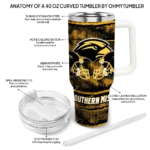 personalized southern miss golden eagles honey streaks black curved tumbler best selling.webp