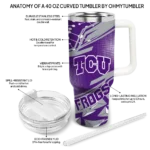 personalized tcu horned frogs abstract paths purple curved tumbler best selling.webp