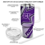 personalized tcu horned frogs arrow burst purple curved tumbler best selling.webp