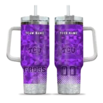 personalized tcu horned frogs geometric prism purple curved tumbler best selling.webp