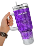 personalized tcu horned frogs geometric prism purple curved tumbler best selling.webp