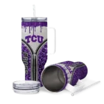 personalized tcu horned frogs leopard zipper purple curved tumbler best selling.webp
