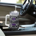 personalized tcu horned frogs superman shield purple gray curved tumbler best selling.webp