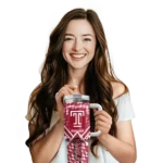 personalized temple owls chevron angle red curved tumbler best selling.webp