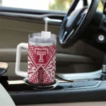 personalized temple owls chevron angle red curved tumbler best selling.webp