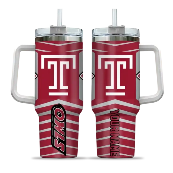 personalized temple owls chevron layers red curved tumbler best selling.webp