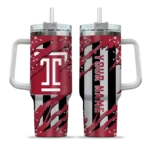 personalized temple owls claw cut red black curved tumbler best selling.webp