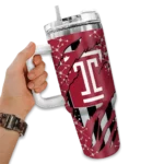 personalized temple owls claw cut red black curved tumbler best selling.webp