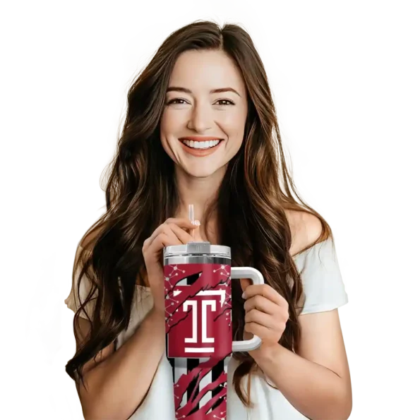personalized temple owls claw cut red black curved tumbler premium grade.webp