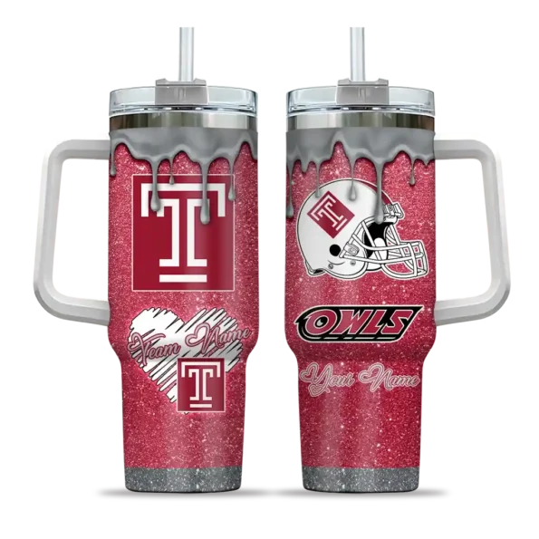 personalized temple owls heart helmet motif red curved tumbler best selling.webp