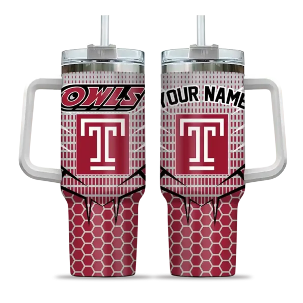 personalized temple owls hex texture red curved tumbler best selling.webp