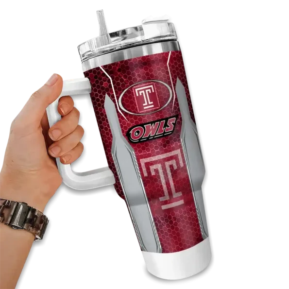 personalized temple owls hexagon armor red curved tumbler fashion forward.webp