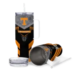 personalized tennessee volunteers arrow armor orange black curved tumbler best selling.webp
