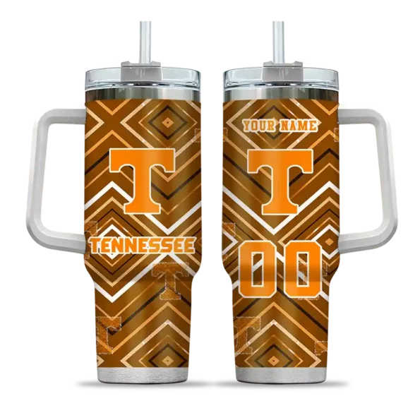 personalized tennessee volunteers bold diamonds orange curved tumbler best selling.webp