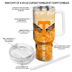 personalized tennessee volunteers chevron stripe orange curved tumbler best selling.webp
