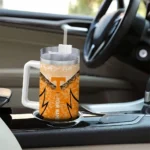 personalized tennessee volunteers chevron stripe orange curved tumbler best selling.webp