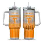 personalized tennessee volunteers gradient dots orange curved tumbler best selling.webp