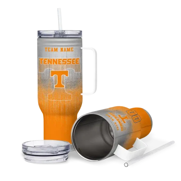 personalized tennessee volunteers gradient dots orange curved tumbler high quality.webp