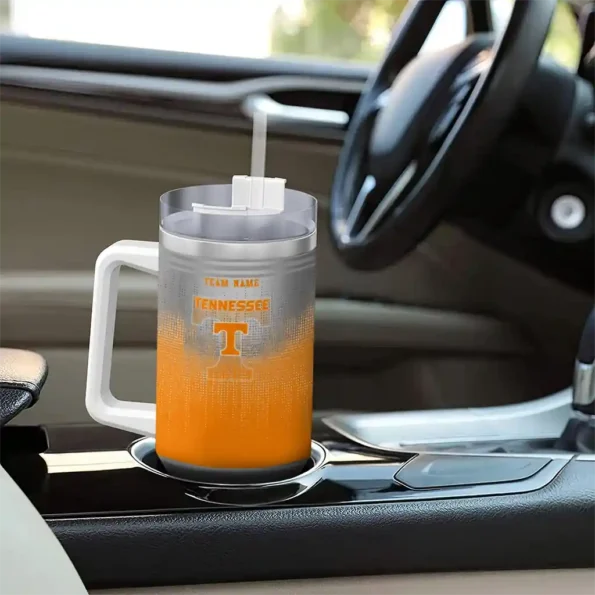personalized tennessee volunteers gradient dots orange curved tumbler trendy.webp
