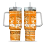 personalized tennessee volunteers honey streaks orange curved tumbler best selling.webp