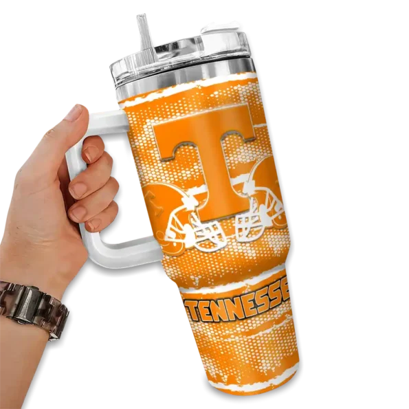 personalized tennessee volunteers honey streaks orange curved tumbler fashion forward.webp