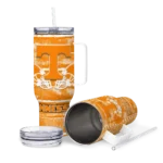 personalized tennessee volunteers honey streaks orange curved tumbler best selling.webp