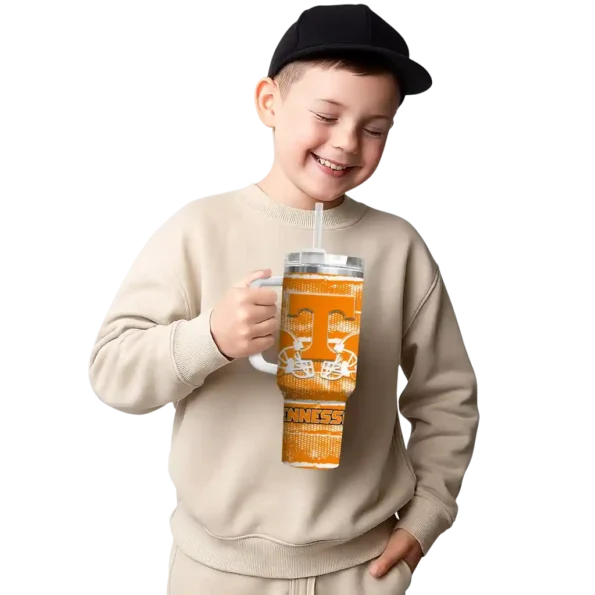 personalized tennessee volunteers honey streaks orange curved tumbler latest model.webp