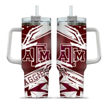 personalized texas am aggies abstract paths maroon curved tumbler best selling.webp