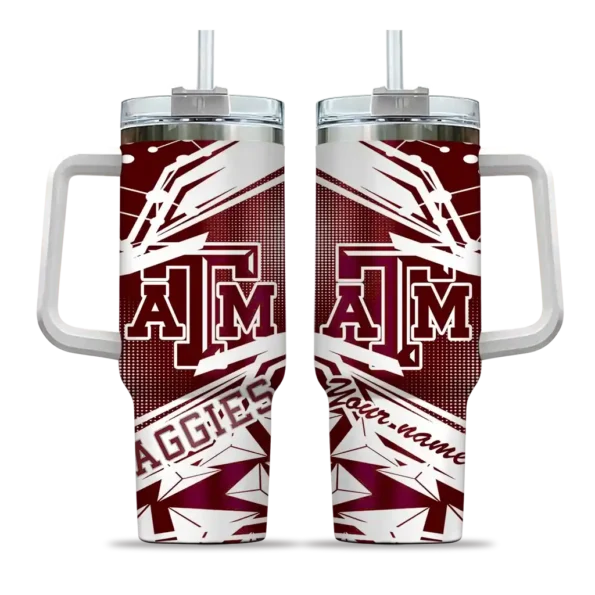 personalized texas am aggies abstract paths maroon curved tumbler best selling.webp