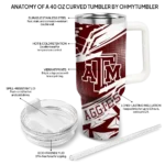 personalized texas am aggies abstract paths maroon curved tumbler best selling.webp