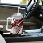 personalized texas am aggies arrow burst maroon curved tumbler best selling.webp
