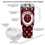 personalized texas am aggies bullseye drips maroon curved tumbler best selling.webp