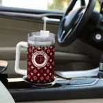 personalized texas am aggies bullseye drips maroon curved tumbler best selling.webp