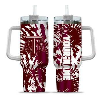 personalized texas am aggies burst swirl maroon curved tumbler best selling.webp