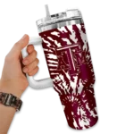 personalized texas am aggies burst swirl maroon curved tumbler best selling.webp
