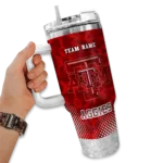 personalized texas am aggies geometric prism maroon curved tumbler best selling.webp