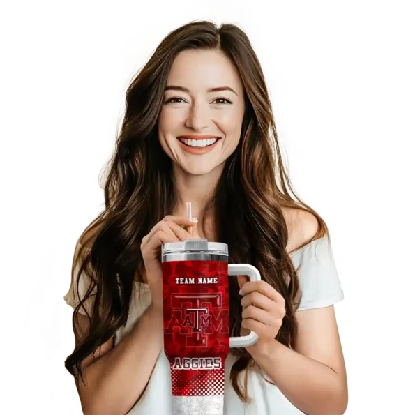 personalized texas am aggies geometric prism maroon curved tumbler premium grade.webp