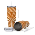 personalized texas longhorns chevron angle orange curved tumbler best selling.webp