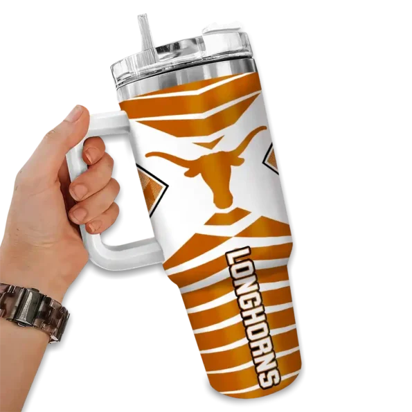 personalized texas longhorns chevron layers orange curved tumbler fashion forward.webp
