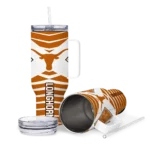 personalized texas longhorns chevron layers orange curved tumbler best selling.webp