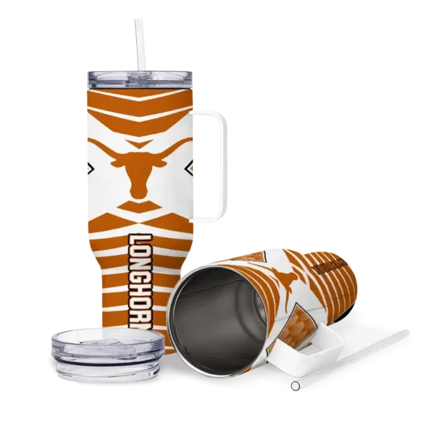 personalized texas longhorns chevron layers orange curved tumbler high quality.webp