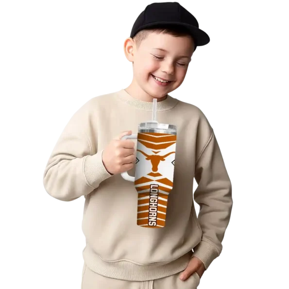 personalized texas longhorns chevron layers orange curved tumbler latest model.webp