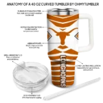 personalized texas longhorns chevron layers orange curved tumbler best selling.webp