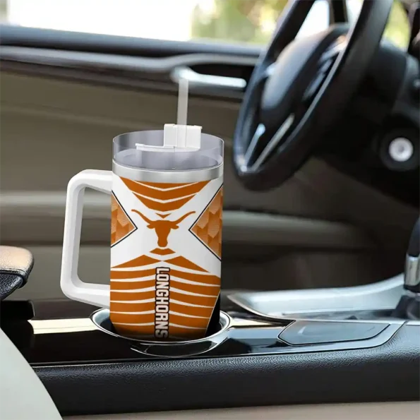 personalized texas longhorns chevron layers orange curved tumbler trendy.webp