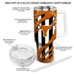 personalized texas longhorns claw cut orange black curved tumbler best selling.webp