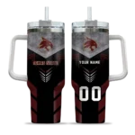 personalized texas state bobcats arrow armor maroon black curved tumbler best selling.webp