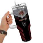 personalized texas state bobcats arrow armor maroon black curved tumbler best selling.webp