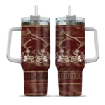 personalized texas state bobcats honey streaks maroon curved tumbler best selling.webp