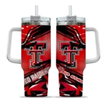 personalized texas tech red raiders abstract paths red curved tumbler best selling.webp