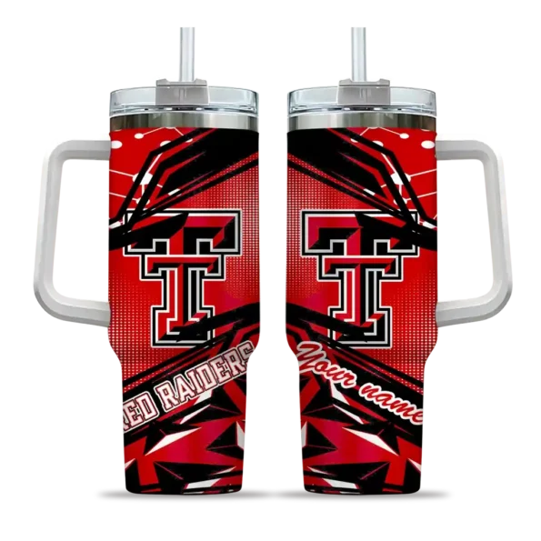 personalized texas tech red raiders abstract paths red curved tumbler best selling.webp